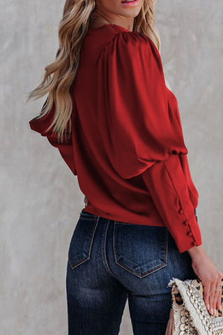 Button Cuff Top - Red