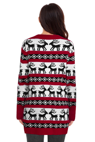 Reindeer Cardigan - Red
