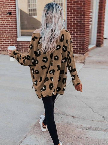 Oversized Leopard Print Tunic