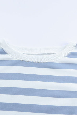 Striped Sweatshirt - Gray Blue