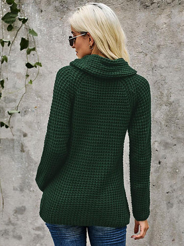 Wrap Turtleneck Sweater - Hunter Green