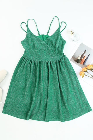 Shimmer Skater Dress - Green