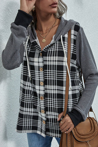 Plaid Coat - Black