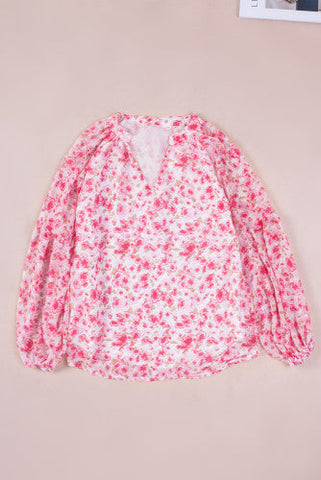 Floral Pullover Blouse - Pink