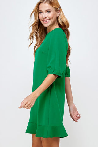 Ruffle Dress - Green