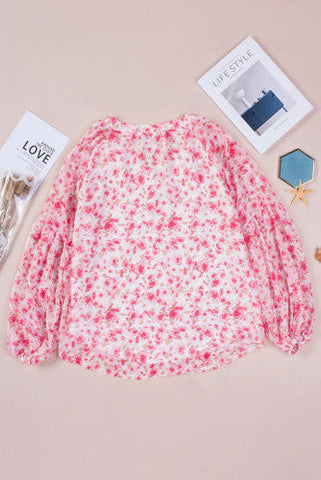 Floral Pullover Blouse - Pink