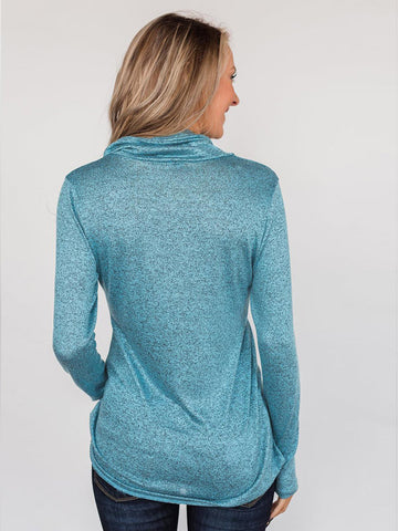 Zipper Tunic Top - Sky Blue