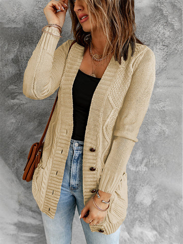 Cozy Textured Cardigan - Taupe