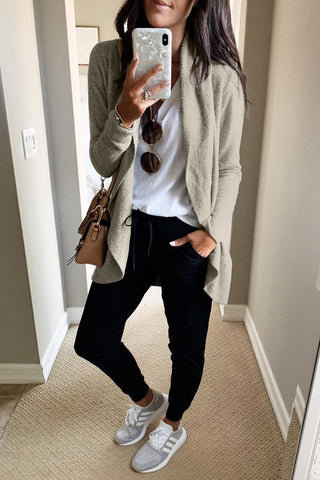 Soft Shawl Style Cardigan - Gray