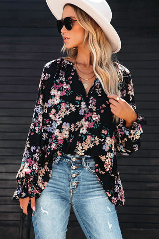Black Floral Blouse