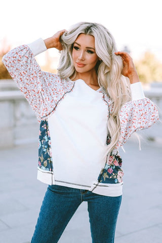 Floral Patchwork Long Sleeve Top