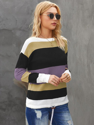 Drawstring Sweater - Purple