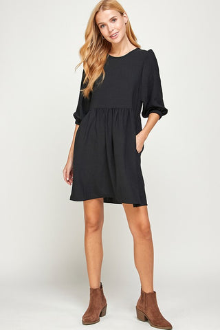 Baby Doll Dress - Black