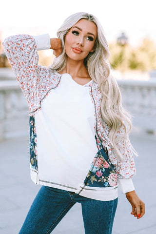 Floral Patchwork Long Sleeve Top