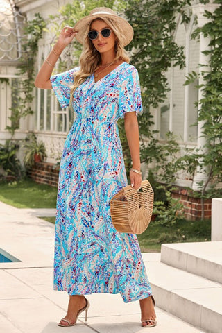 Floral Maxi Dress - Blue