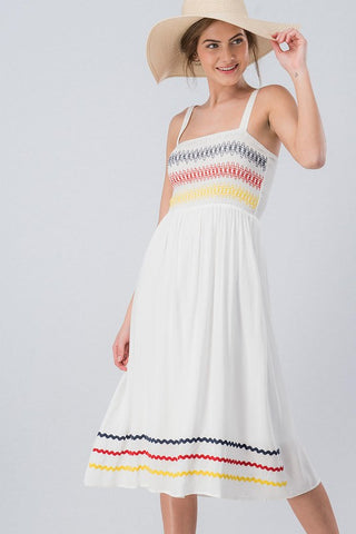 Embroidered Sundress - Off White