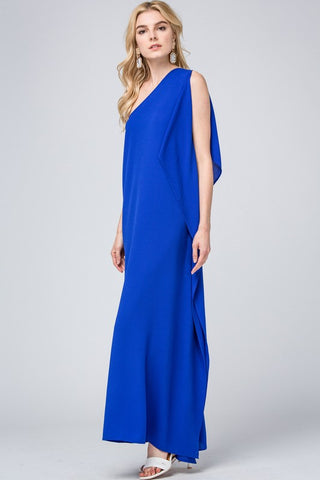 One Shoulder Maxi Dress - Royal