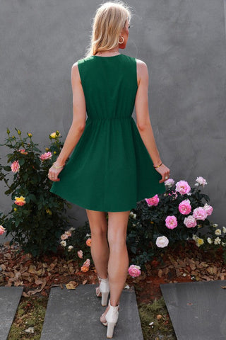 Ruffle Trim Dress - Green