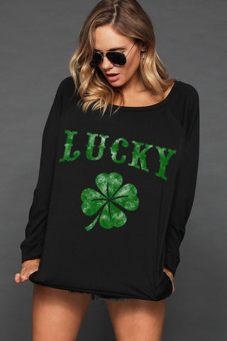 Lucky St. Patrick’s Day Sweatshirt - Black