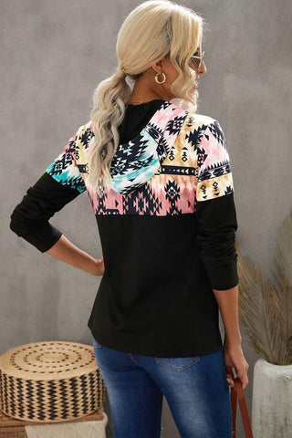 Aztec Hoodie - Pastel and Black