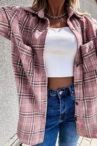 Flannel Shacket - Pink