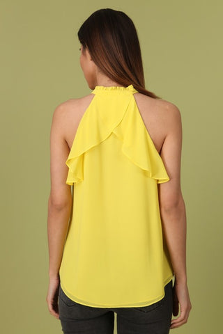 Ruffle Sleeveless Top - Sage
