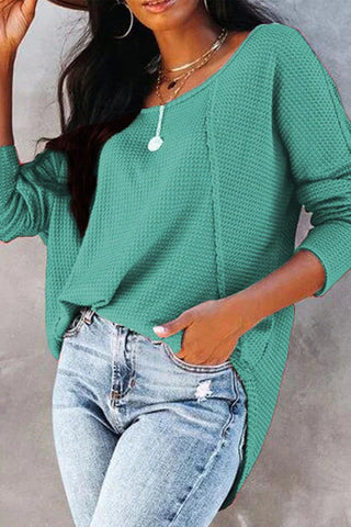 Button Sleeve Thermal Top - Green