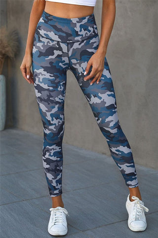 Blue Camo Print Leggings