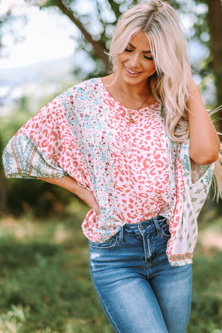 Colorful Cape Style Blouse