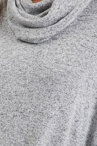Turtleneck Poncho - Gray