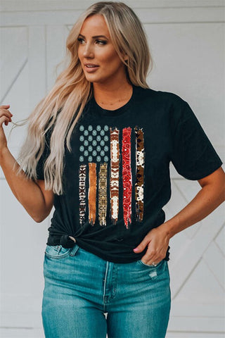 Colorful Flag Print Top