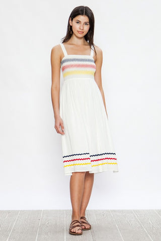 Embroidered Sundress - Off White