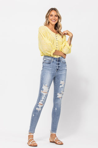 Judy Blue Splash Destroyed Skinny Jeans -