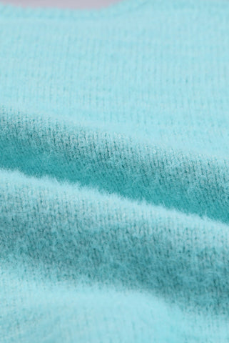 Super Soft Rainbow Striped Sweater - Aqua