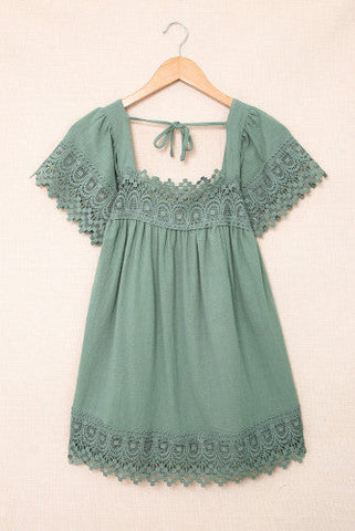 Lace Baby Doll Top - Green