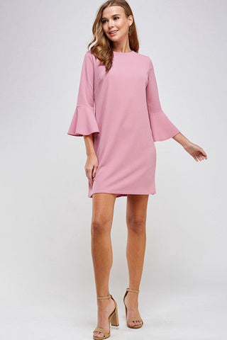 Bell Sleeve Shift Dress - Royal