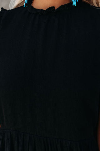 Sleeveless Chiffon Dress - Black