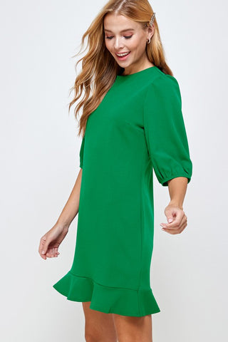Ruffle Dress - Green