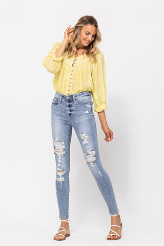 Judy Blue Splash Destroyed Skinny Jeans -