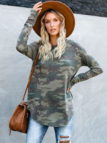 Asymmetrical Camo Top