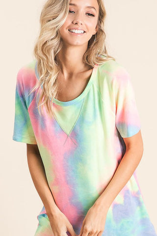 Tie Dye Short Sleeve Sweatshirt