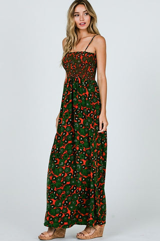 Petunia Print Sundress - Tomato