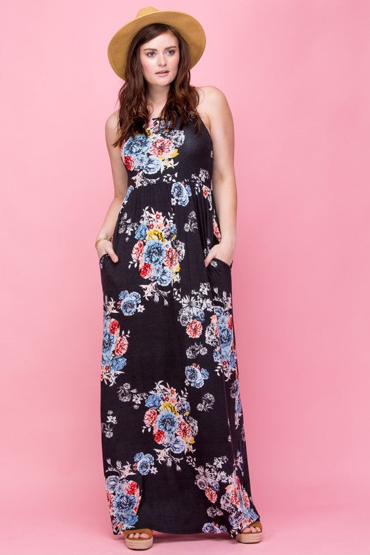 Garden Party Maxi Dress Plus - Black | Blue Chic Boutique Garden Party Maxi Dress Plus - Black | Blue Chic Boutique