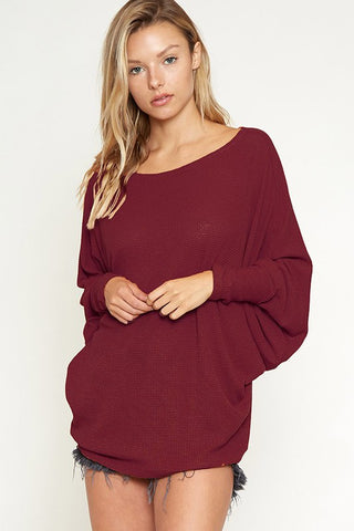 Dolman Sleeve Top - Burgundy