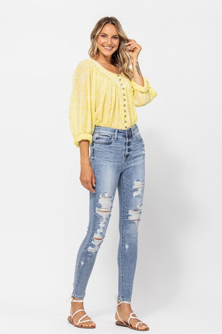 Judy Blue Splash Destroyed Skinny Jeans -