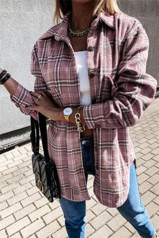 Flannel Shacket - Pink
