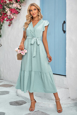 Swiss Dot Lace Maxi Dress - Mint