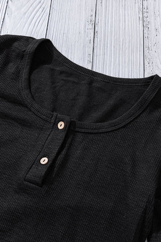 Fall Henley Top - Black