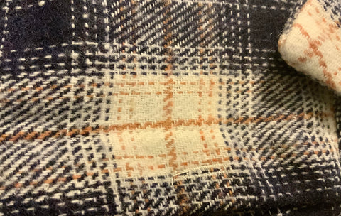 Flannel Top - Navy and Orange