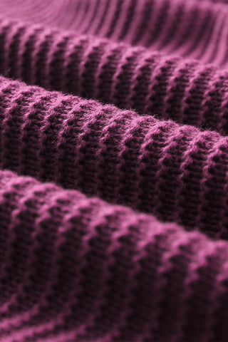 V-Neck Sweater Hoodie - Burgundy/Purple